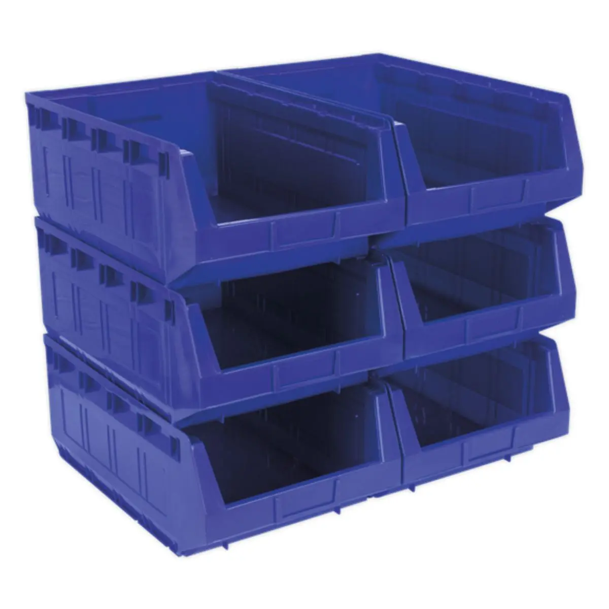 Sealey Tps56b Plastic Storage Bin Blue -Pack Of 6 1