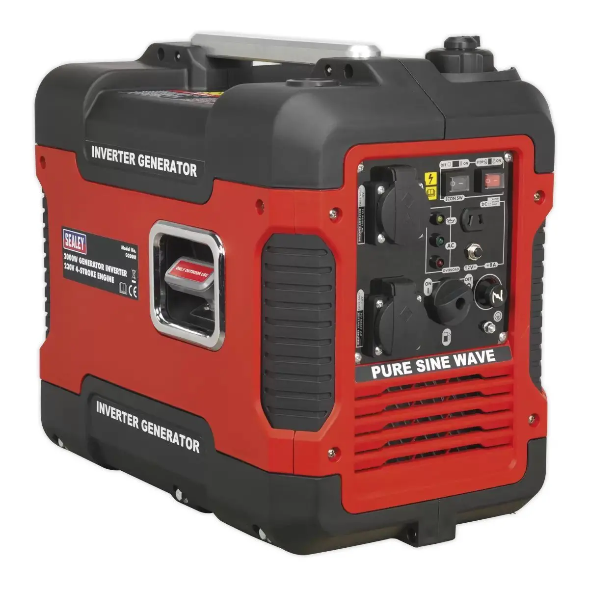 Sealey G2000i Inverter Generator 4-Stroke Engine 230V2000w 1