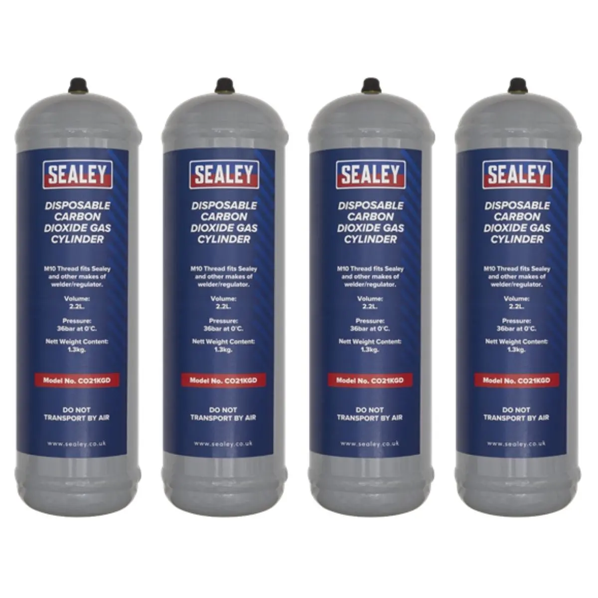Sealey Co21kgd4 Disposable Carbon Dioxide Gas Cylinder -Pack Of 4 1