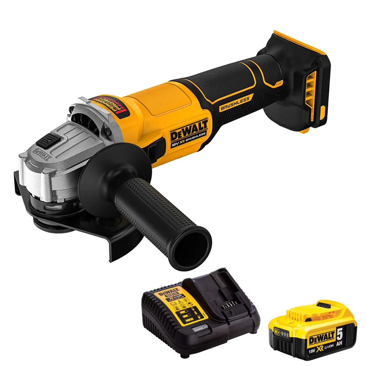 Dewalt Dcg407n 18V Xr Brushless 125Mm Angle Grinder With 1 X 5.0Ah Battery & Charger 1