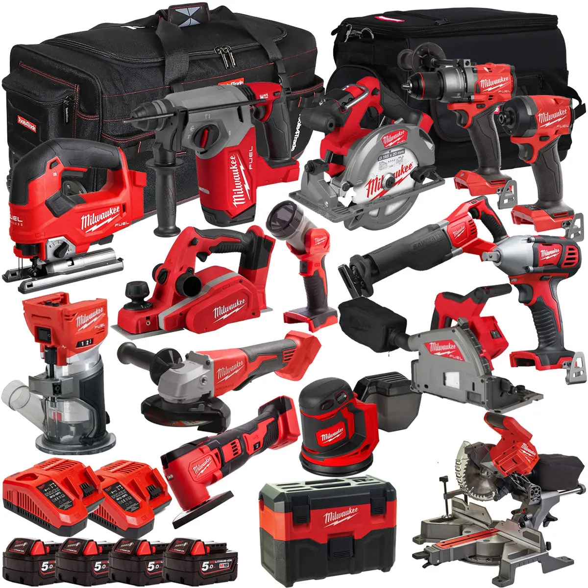 Milwaukee 18V 16 Piece Combo Kit With 4 X 5.0Ah Battery & Charger T4tkit-32213 1
