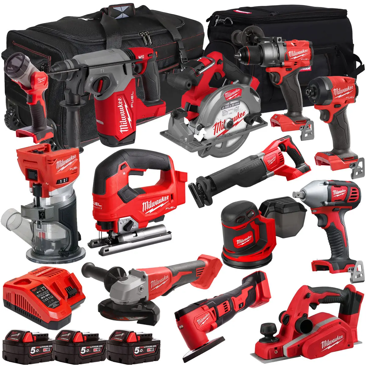 Milwaukee 18V 13 Piece Combo Kit With 3 X 5.0Ah Battery & Charger T4tkit-32214 1