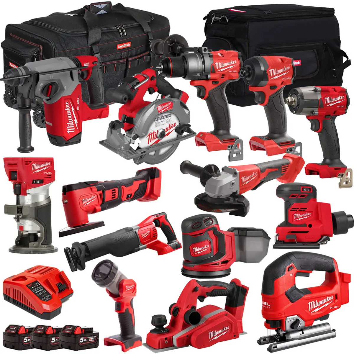 Milwaukee 18V 14 Piece Combo Kit With 3 X 5.0Ah Battery & Charger T4tkit-32225 1