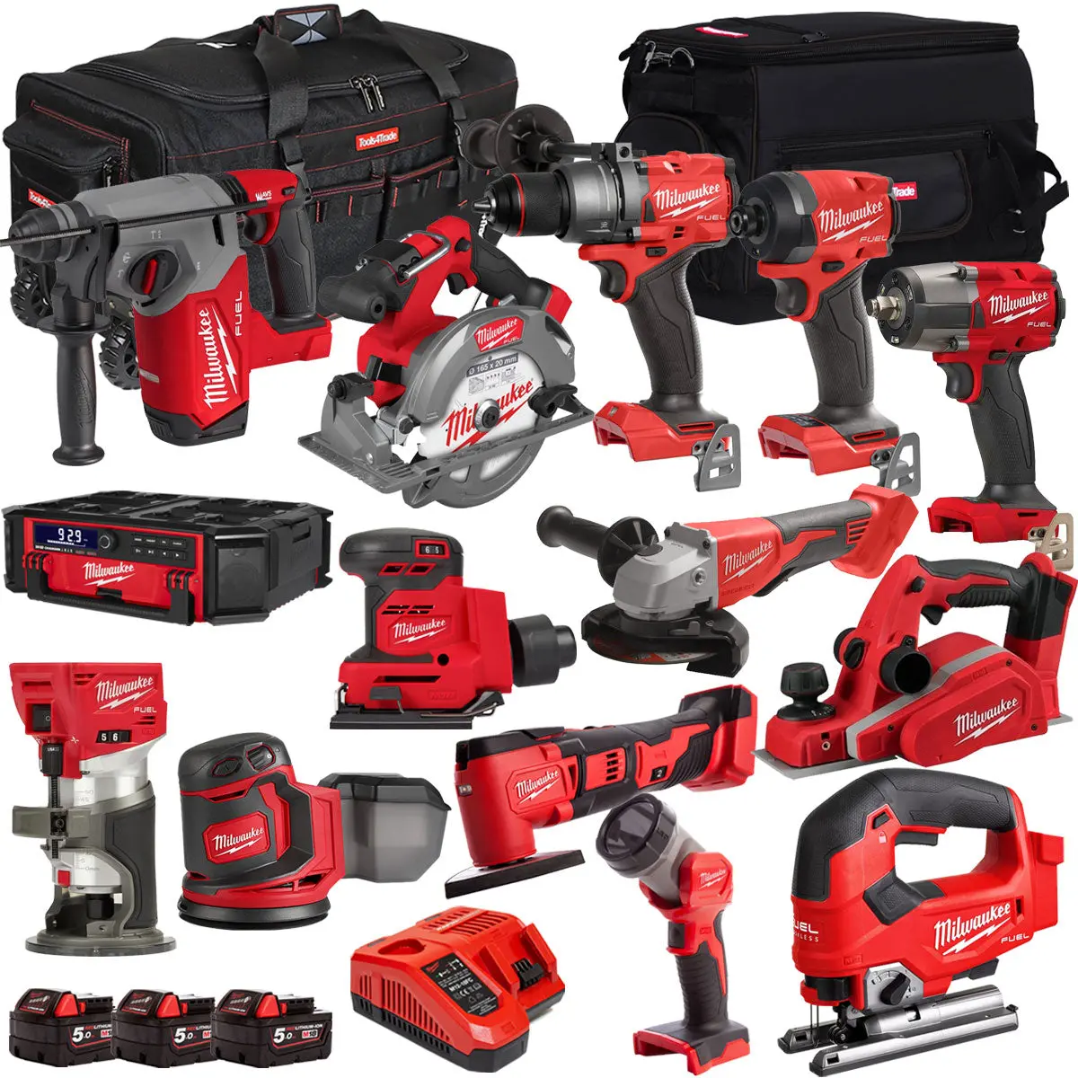 Milwaukee 18V 14 Piece Combo Kit With 3 X 5.0Ah Battery & Charger T4tkit-32226 1