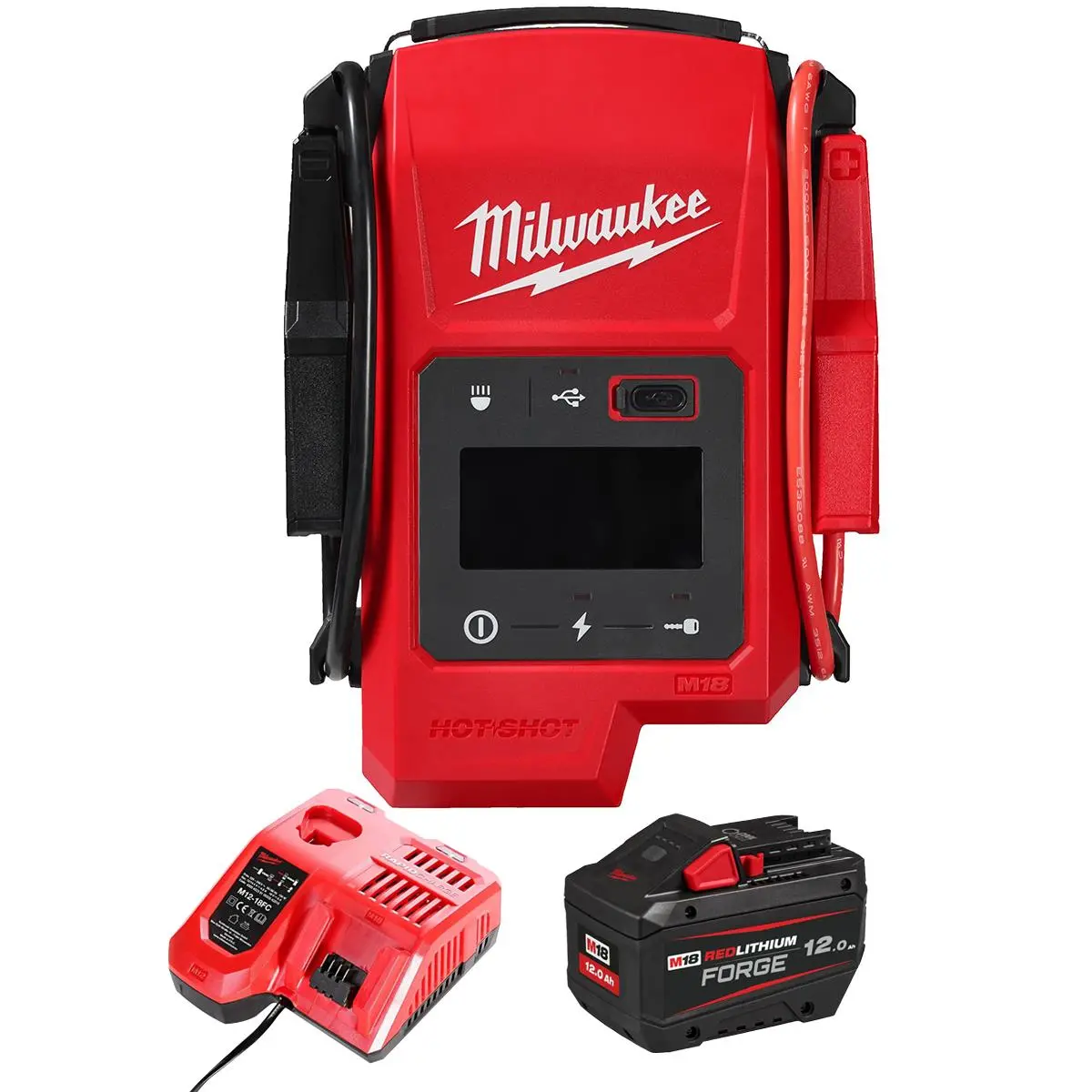 Milwaukee M18js2000-0 18V Jump Starter With 1 X 12.0Ah Battery & Charger 1