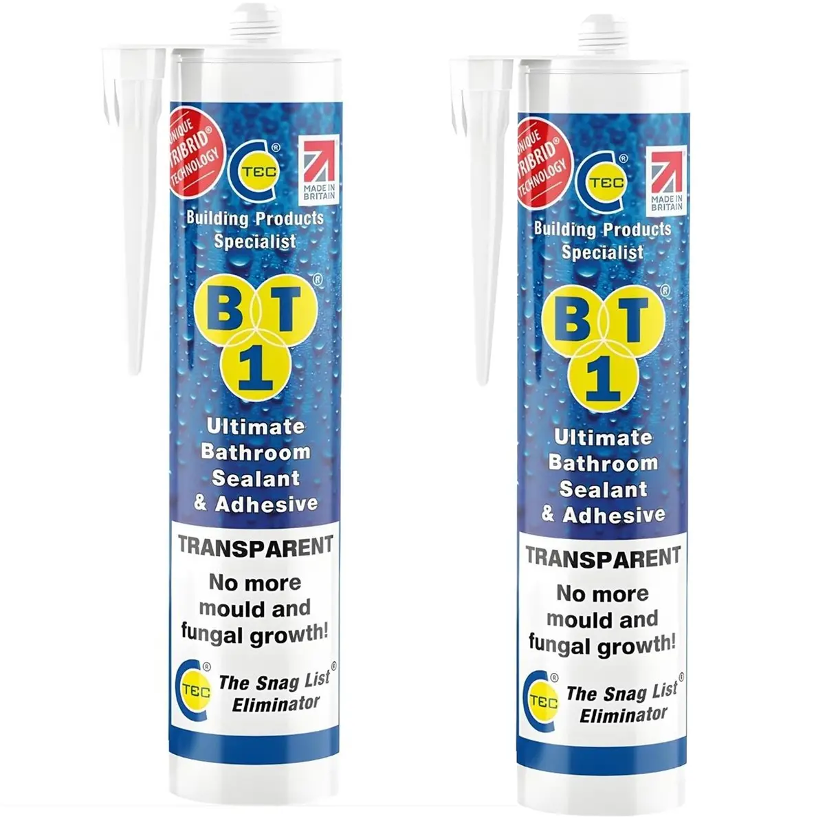C-Tec Bt1 290Ml Ultimate Bathroom Sealant & Adhesive Transparent Pack Of 2 1