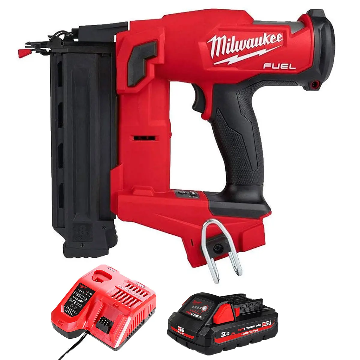 Milwaukee M18fn18gs-0 18V Fuel Brushless Second Fix Nailer With 1 X 3.0Ah Battery & Charger 1