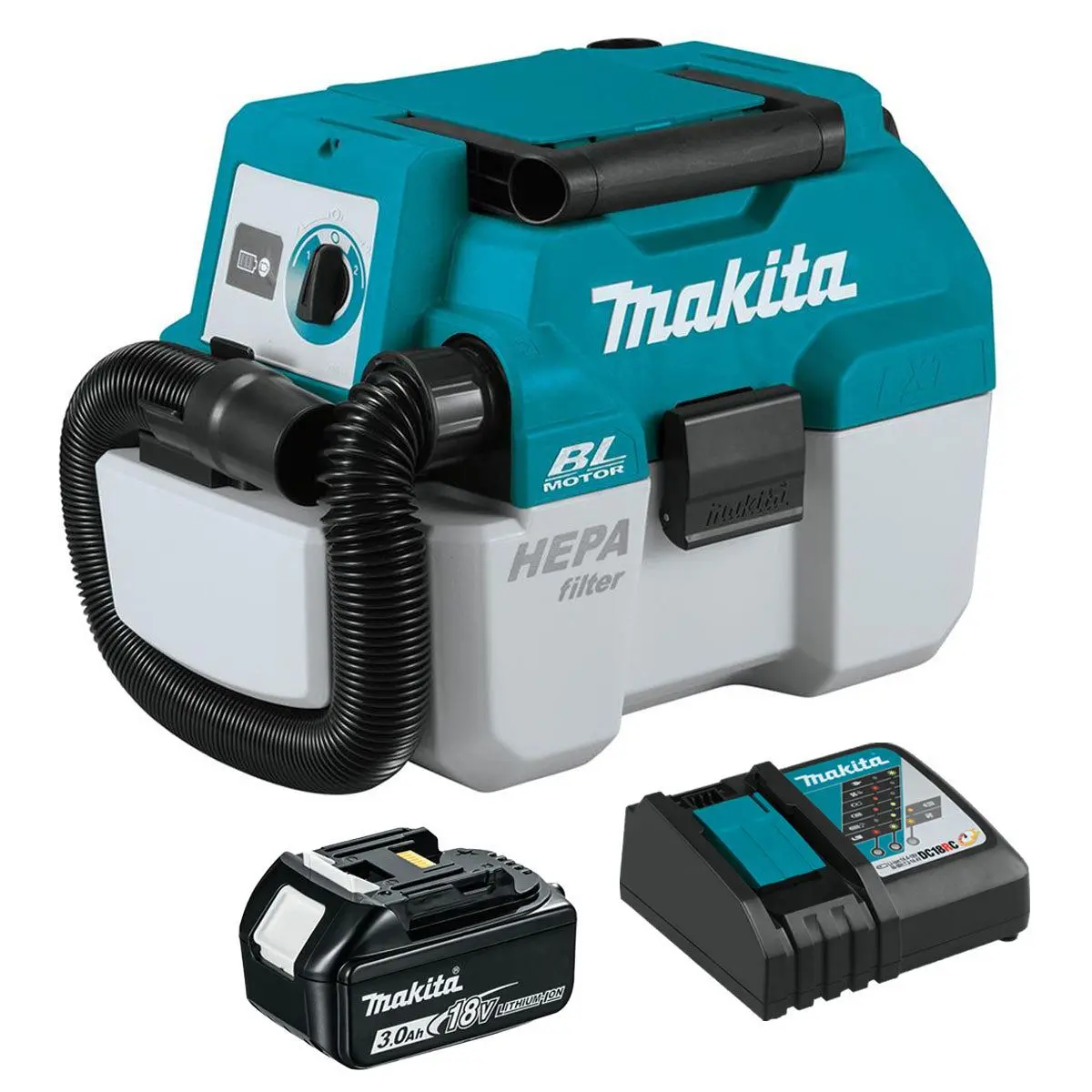 Makita Dvc750lz 18V Lxt Brushless L-Class Vacuum Cleaner With 1 X 3.0Ah Battery & Charger 1