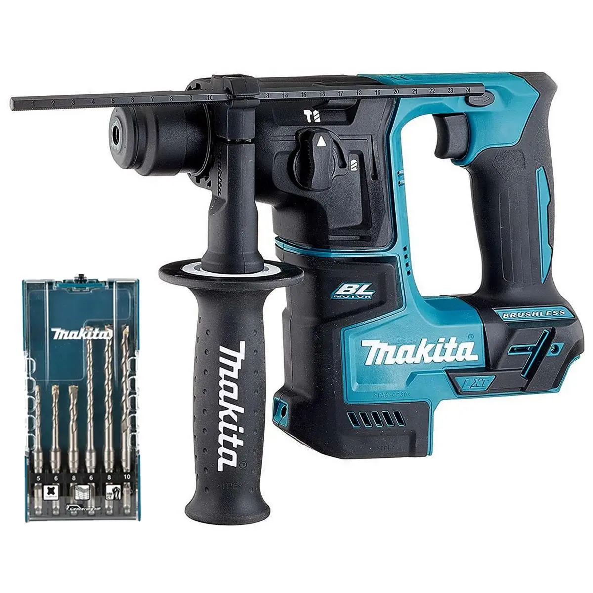 Makita Dhr171z 18V Brushless Sds+ Rotary Hammer Drill With 6 Piece Drill Bit Set 1