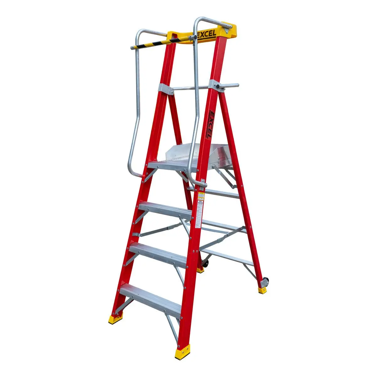 Excel Electricians Fibreglass Podium Step Ladder 4 Tread 2.04M En131-7 1