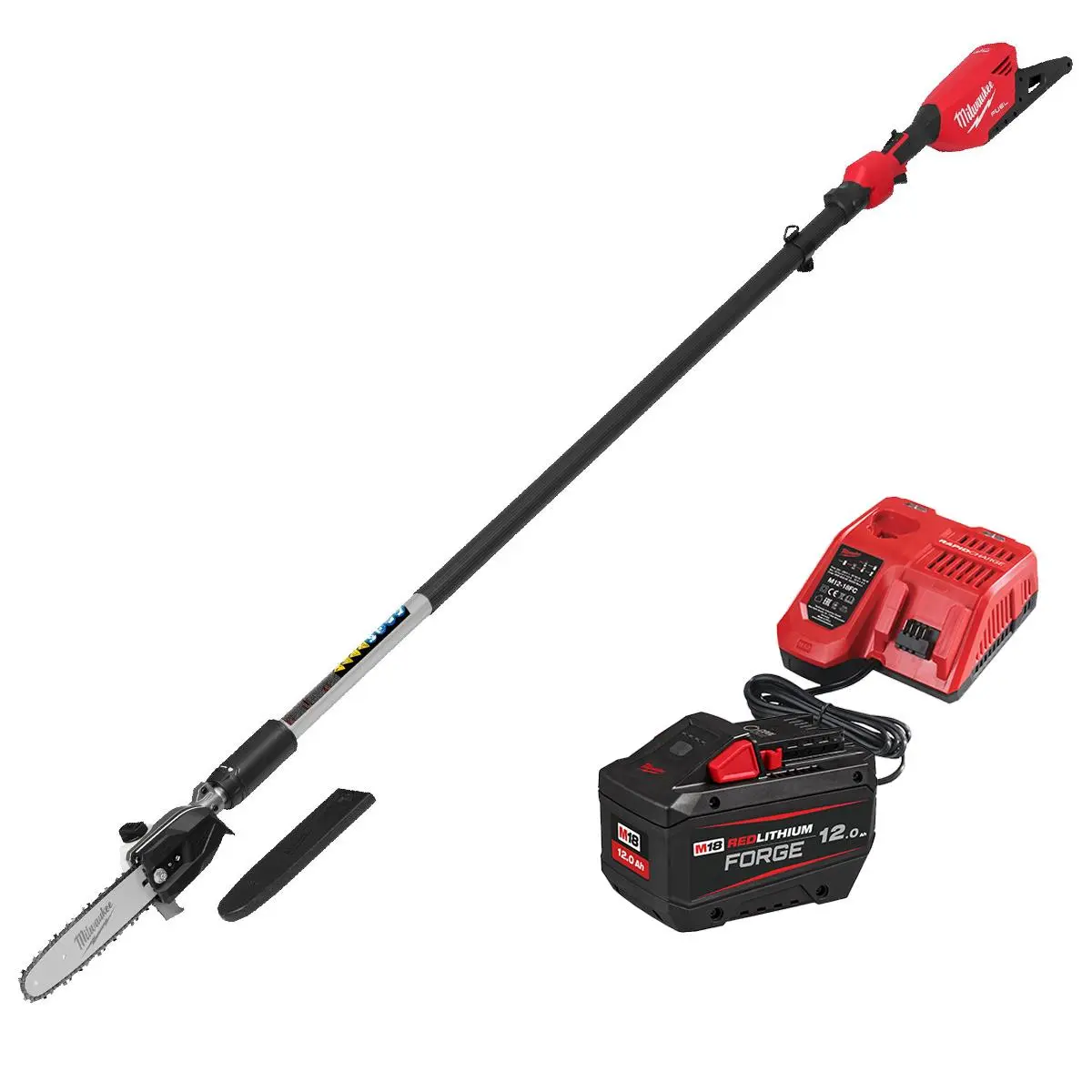 Milwaukee M18ftps30-121 M18 Fuel 18V Brushless 30Cm Telescopic Pole Chainsaw With 1 X 12.0Ah Battery & Charger 4933499228 1