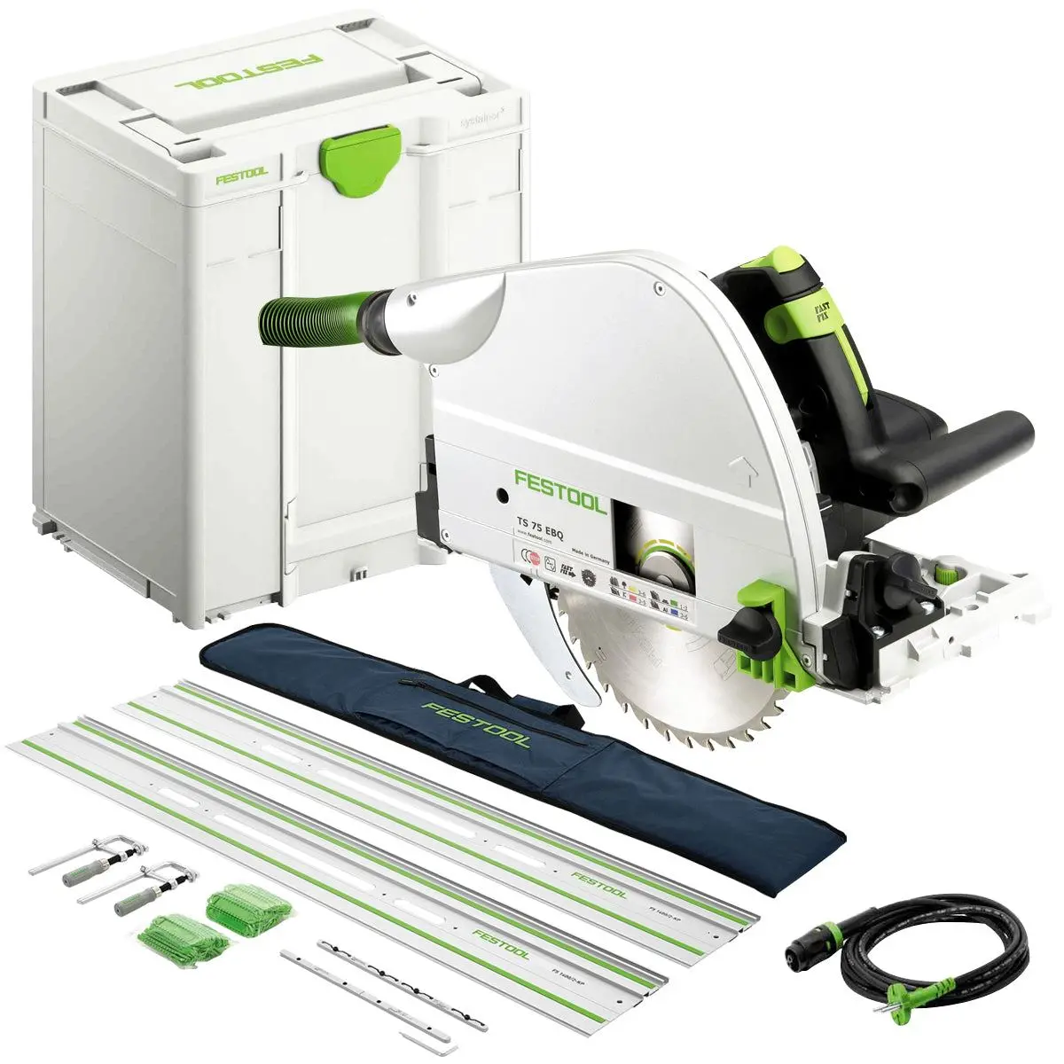 Festool Ts 75 Ebq-Plus 230V Gb Circular Plunge Cut Saw - 576114 With Guide Rail Kit Set 577932 1
