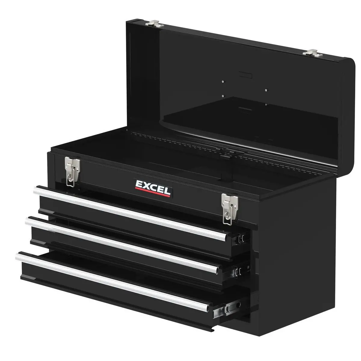 Excel 3 Drawers Portable Tool Chest Cabinet With Ball Bearing Slides Black 1