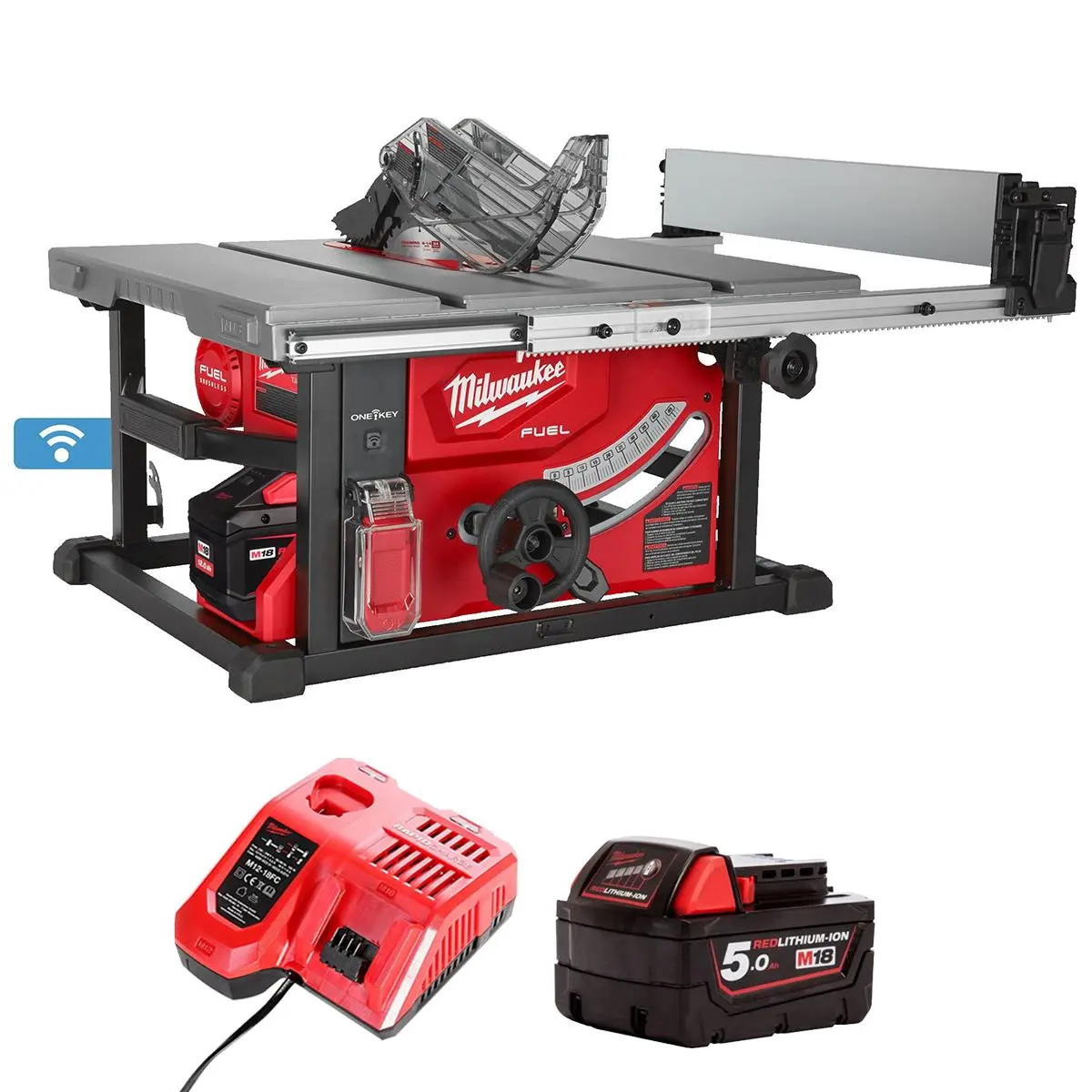 Milwaukee M18fts210-0 18V Fuel Brushless Table Saw With 1 X 5.0Ah Battery & Charger 1