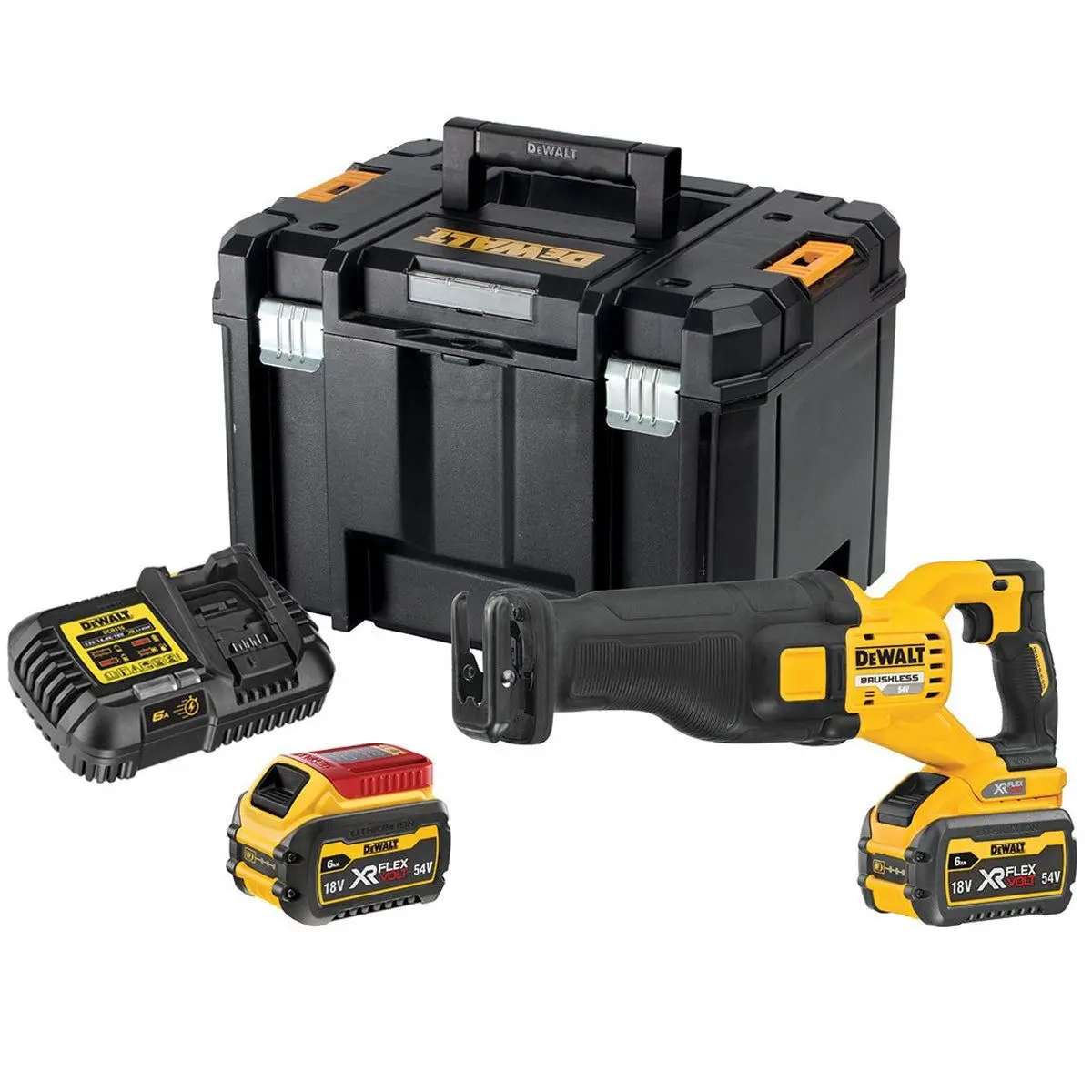 Dewalt Dcs389t2-Gb 54V Xr Flexvolt Brushless Reciprocating Saw With 2 X 6.0Ah Batteries & Charger 1