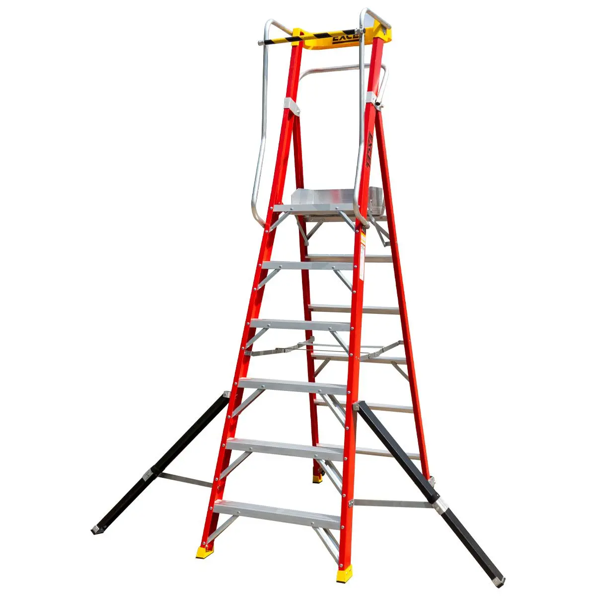 Excel Electricians Fibreglass Podium Step Ladder 6 Tread 2.61M En131-7 1