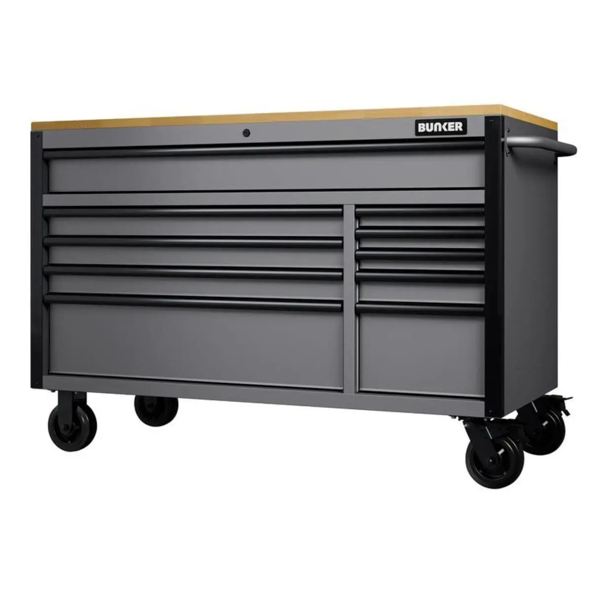Draper B100-56Sg Bunker 10 Drawer Workbench Roller Tool Cabinet 56 Inch Light Grey 31760 1