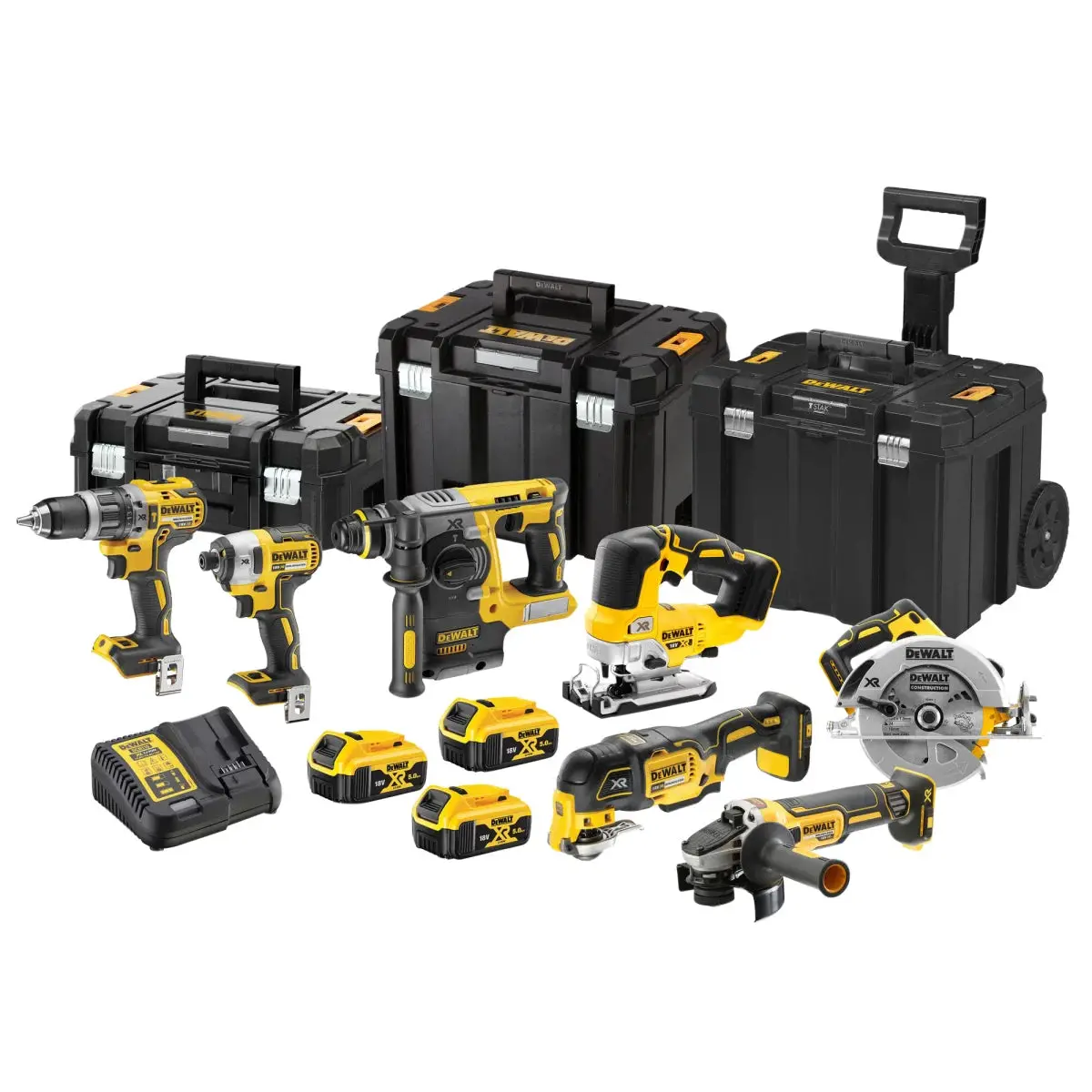 Dewalt Dck755p3t 18V Xr 7 Piece Brushless Power Tool Kit With 3 X 5.0Ah Batteries Charger & Toolbox 1