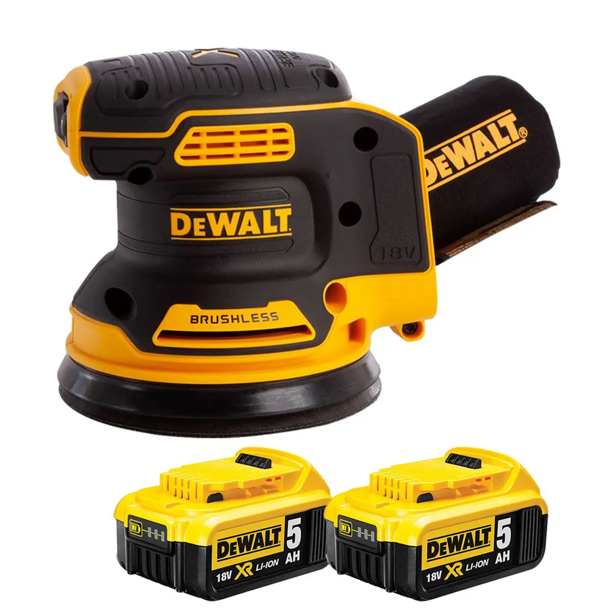 Dewalt Dcw210n 18V Brushless 125Mm Orbital Sander With 2 X 5.0Ah Batteries 1