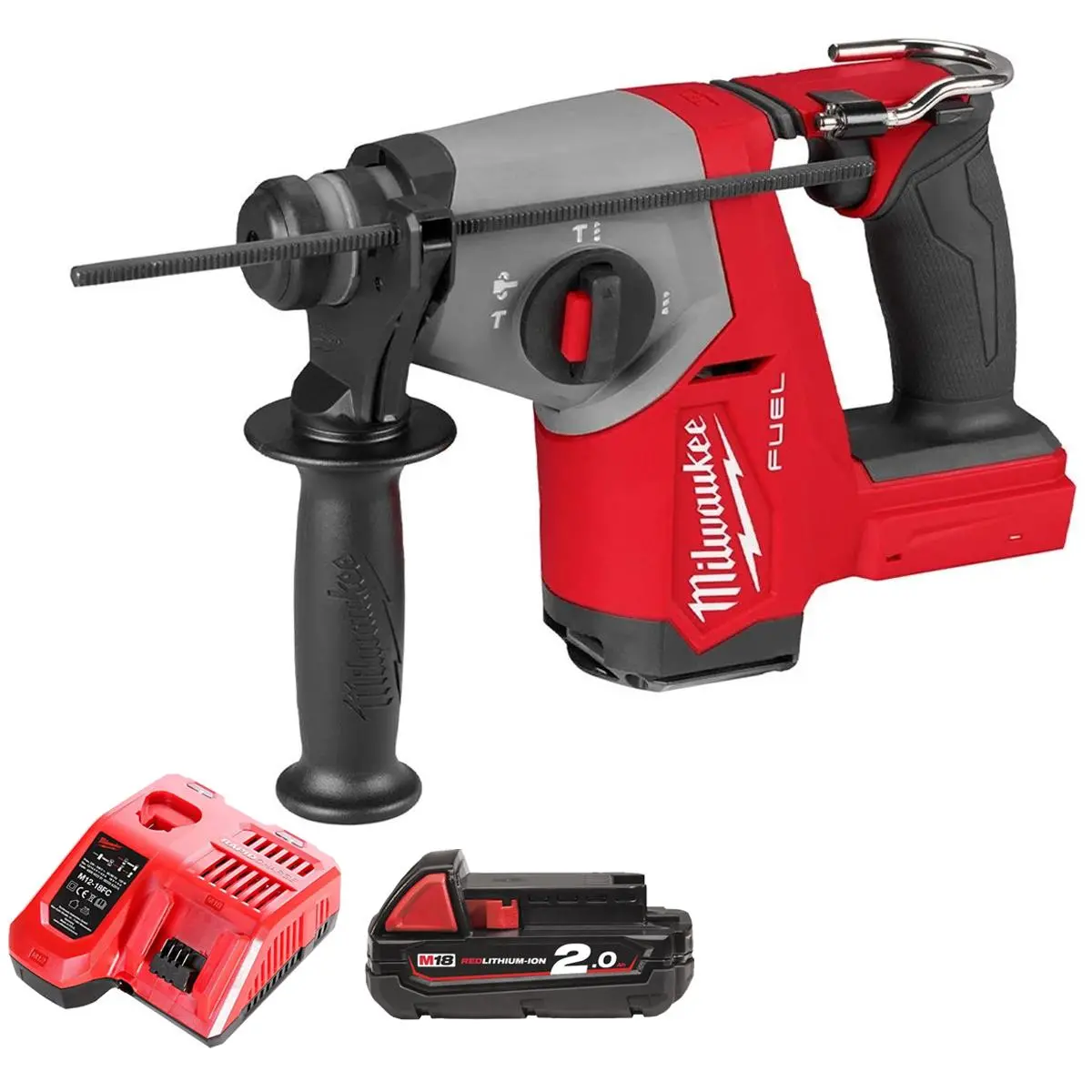 Milwaukee M18fhac16-0 18V Fuel Brushless Sds-Plus Hammer Drill With 1 X 2.0Ah Battery & Charger 1