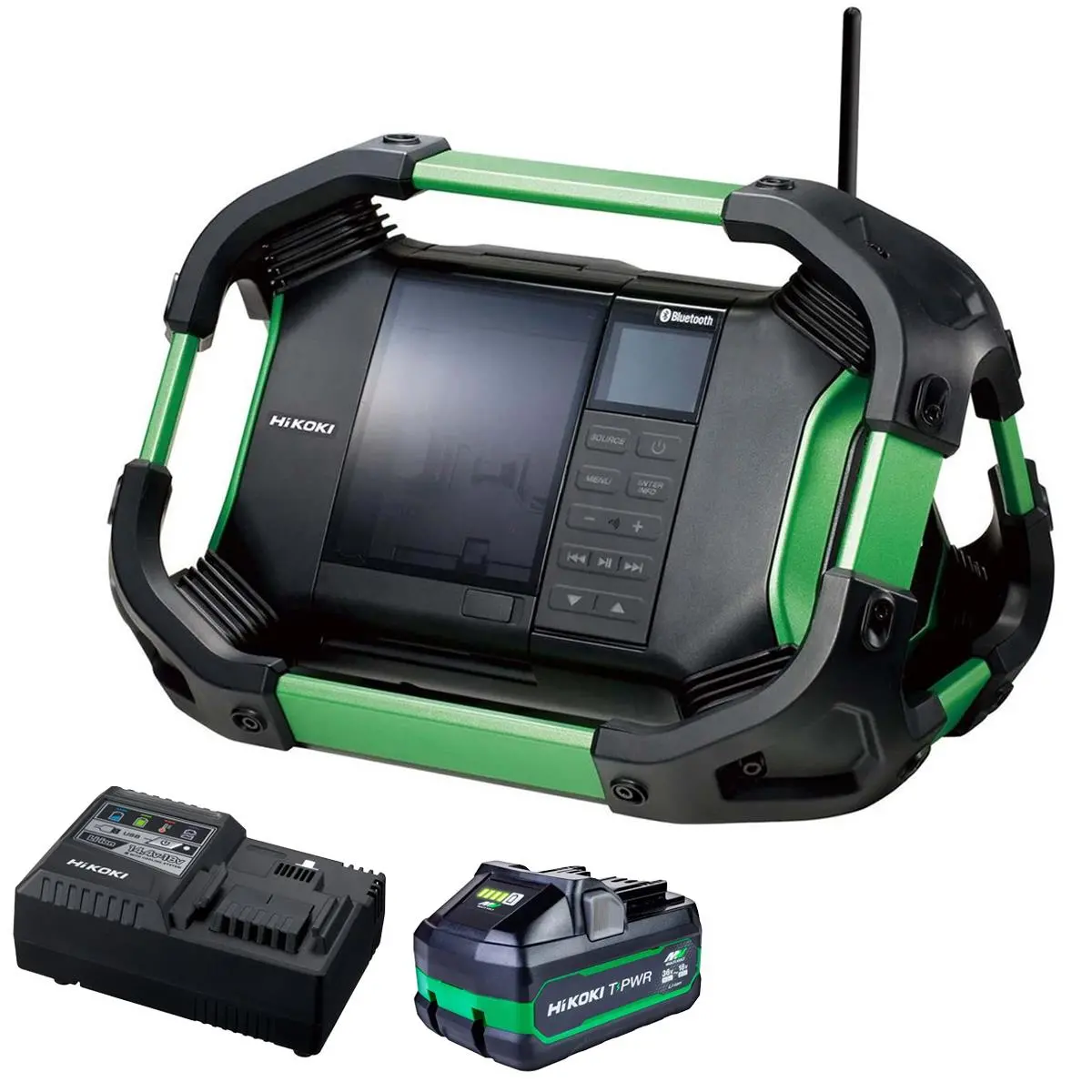 Hikoki Ur18dsdl 14.4V/18V Dab/Dab+ Fm Bluetooth Jobsite Radio With 1 X 4.0Ah/8.0Ah Battery & Charger 1