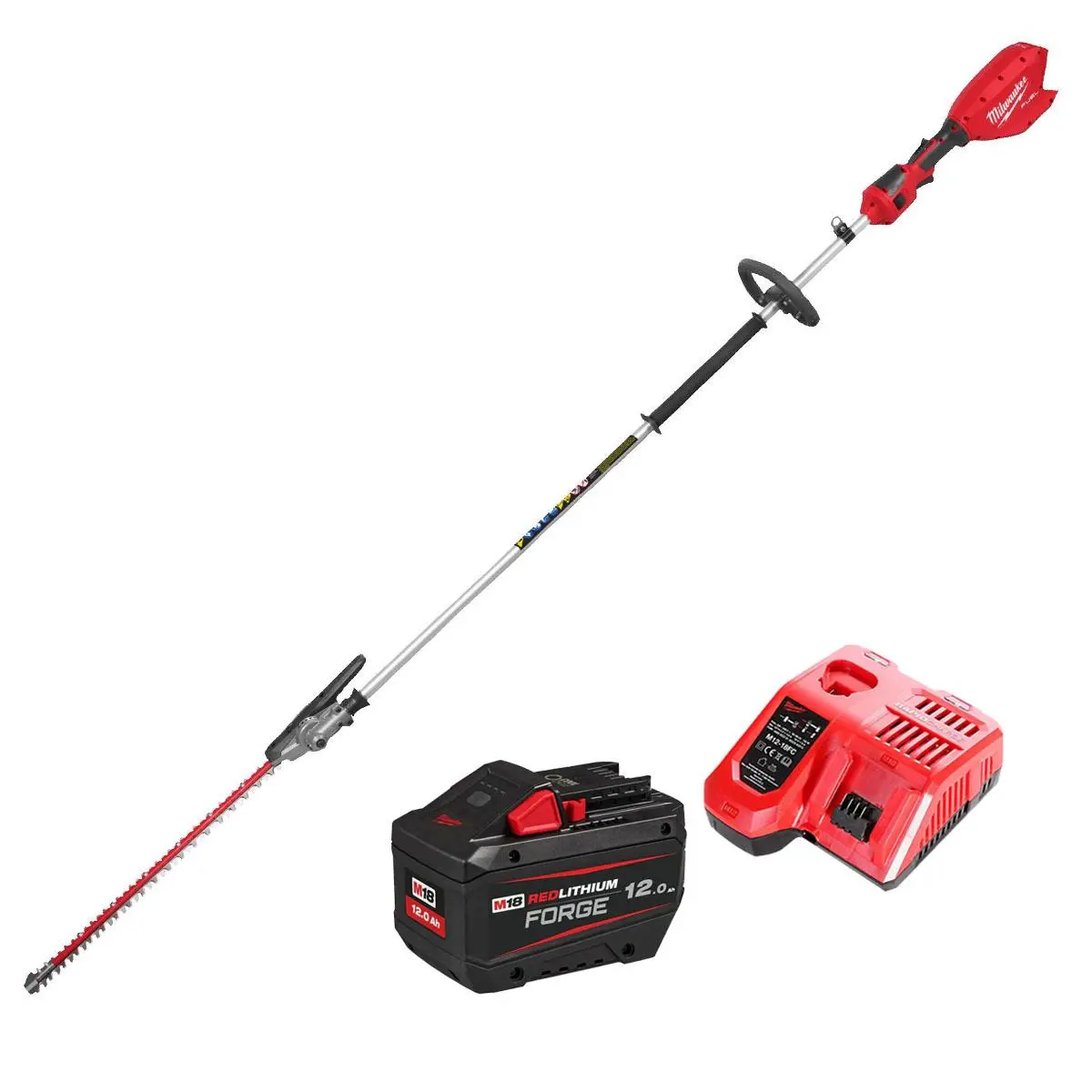Milwaukee M18fhete27-0 M18 18V Brushless Pole Hedge Trimmer With 1 X 12.0Ah Battery & Charger 1