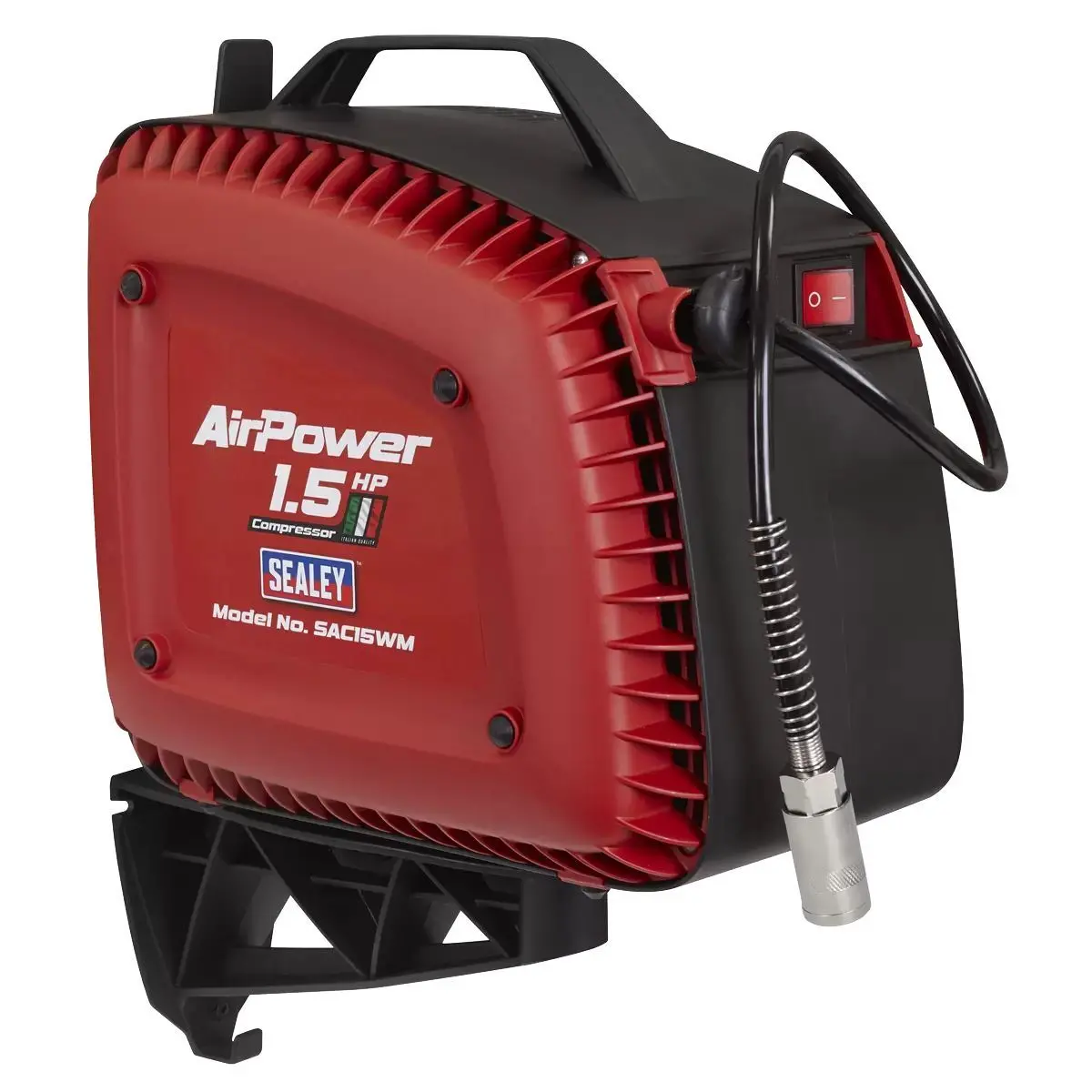 Sealey Sac15wm Wall-Mounted Oil-Free Air Compressor 230V/1.5Hp With 7M Retractable Hose Reel 1