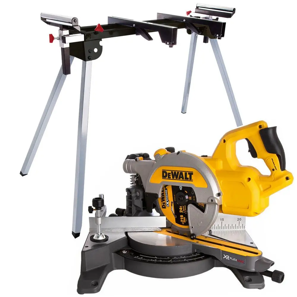 Dewalt Dcs777n 54V Xr 216Mm Brushless Flexvolt Mitre Saw Body With Leg Stand 1