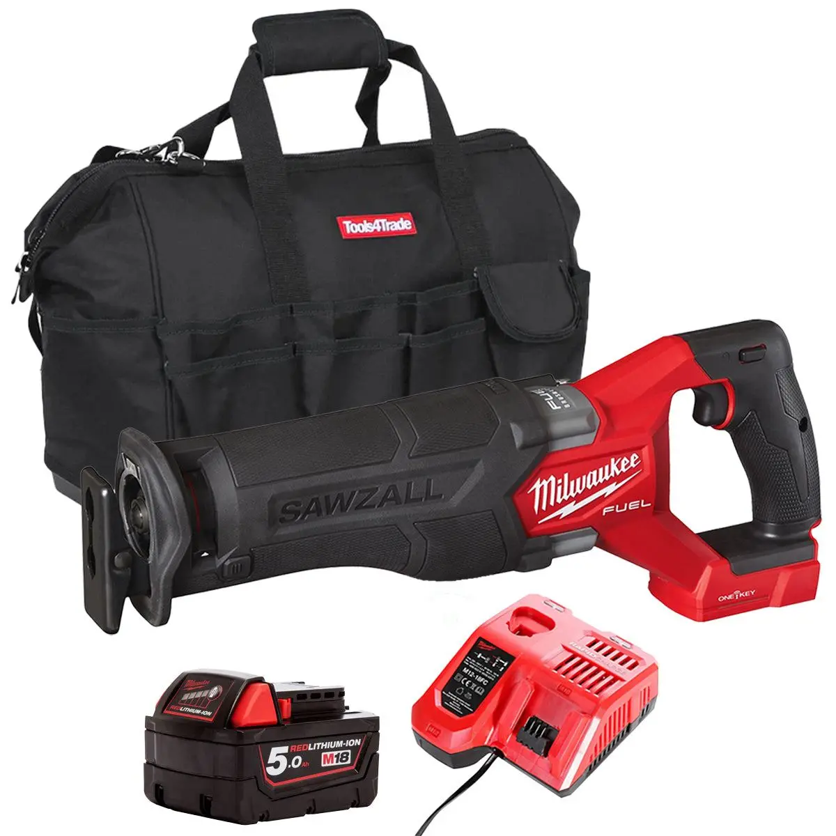 Milwaukee M18onefsz-0 M18 Fuel 18V One-Key Sawzall With 1 X 5.0Ah Battery Charger & Bag 1