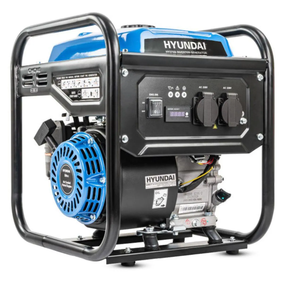 Hyundai Hy3750i Inverter Open Framed Generator Recoil Start Pure Sine Wave 230V/3300W 1