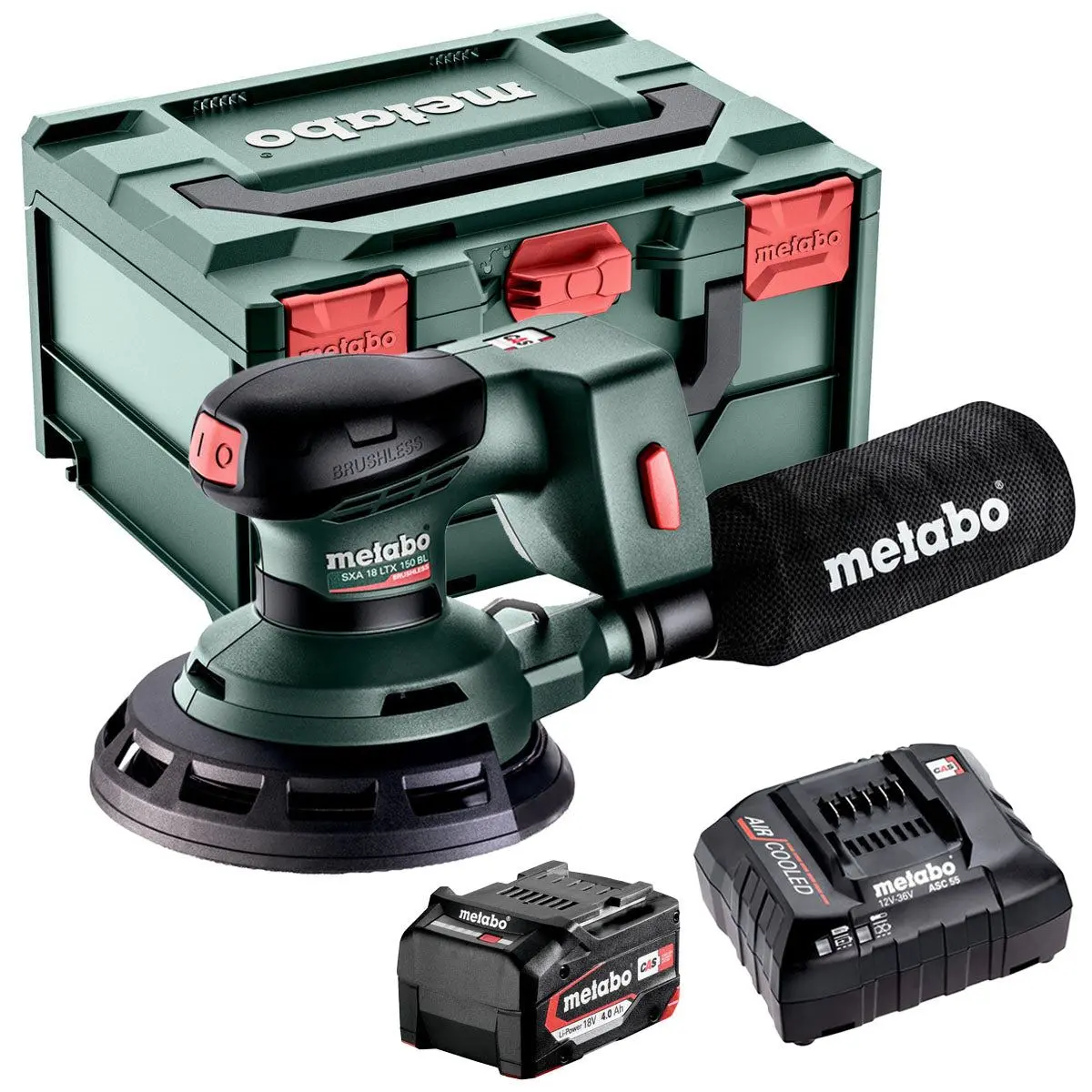 Metabo Sxa 18 Ltx 150 Bl 18V Brushless 150Mm Random Orbital Sander With 1 X 4.0Ah Battery Charger & Metabox 1