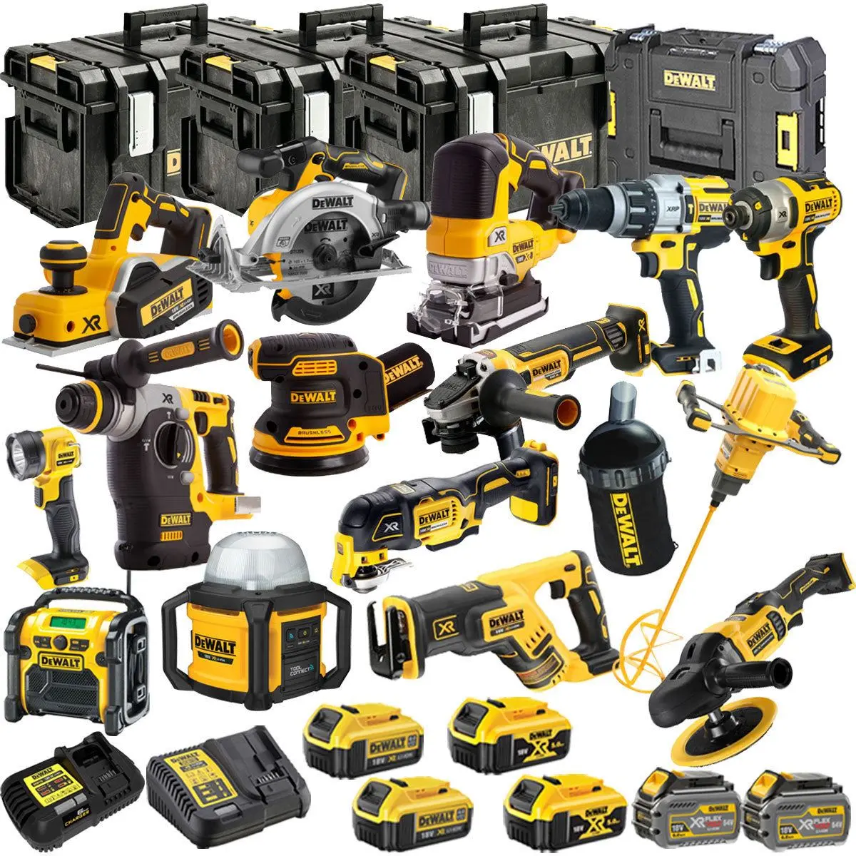 Dewalt Dckt4t15p 18V Xr 15 Piece Power Tool Kit With 6 X Battery Charger & Tstak Tool Storage 1