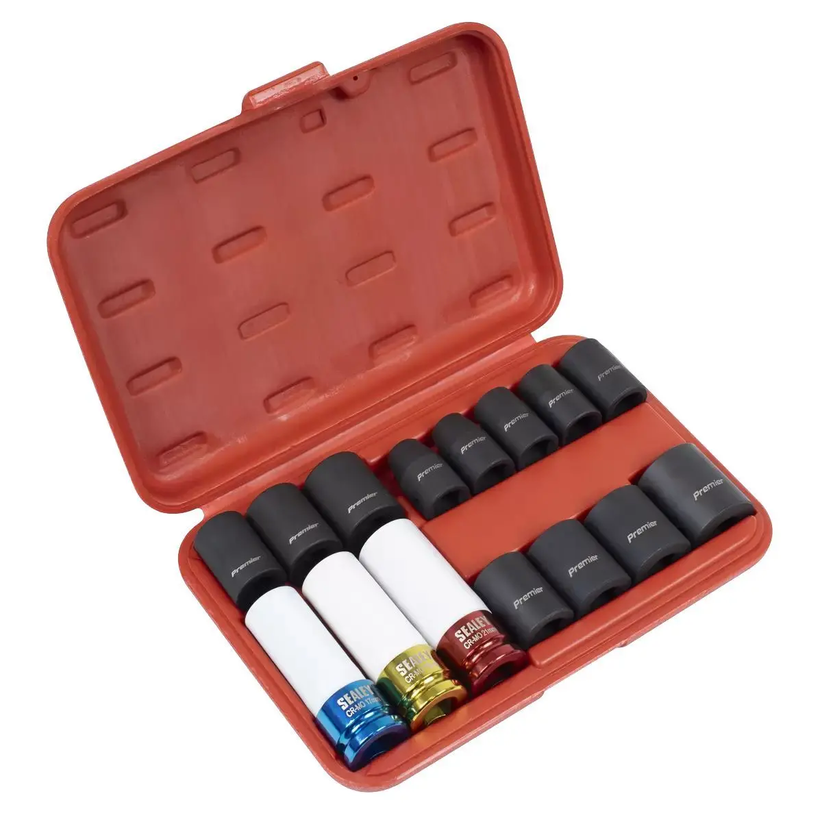 Sealey Ak5615m Impact Socket & Wheel Nut Remover Set 1/2"Sq Drive 15 Piece 1