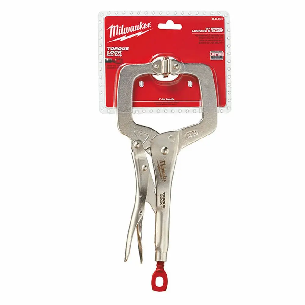 Milwaukee 11" Swivel Jaw Torque Lock Locking C-Clamp 4932471727 1