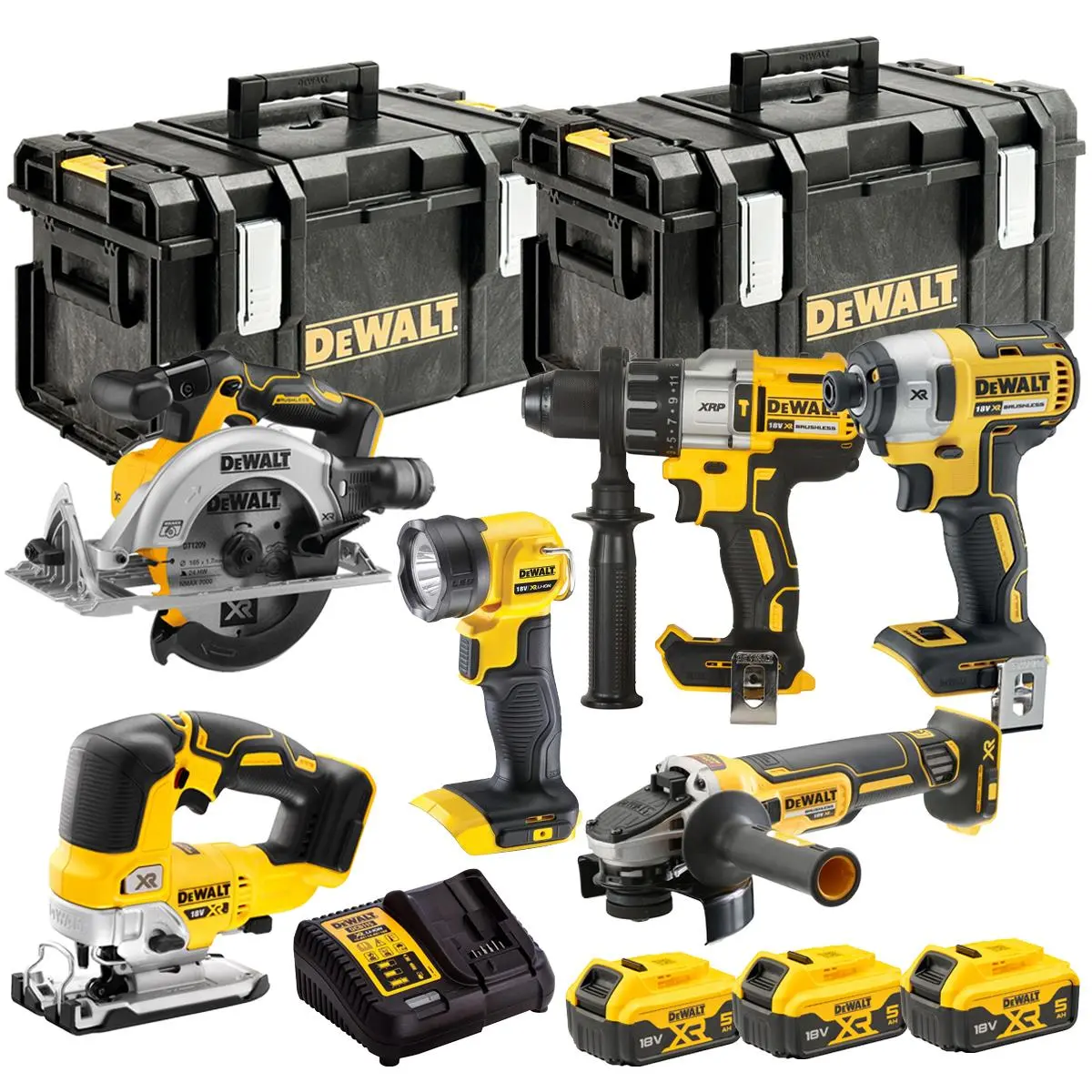 Dewalt Dck664p3-Gb 18V Brushless 6 Piece Tool Kit With 3 X 5.0Ah Battery, Charger & Case 1