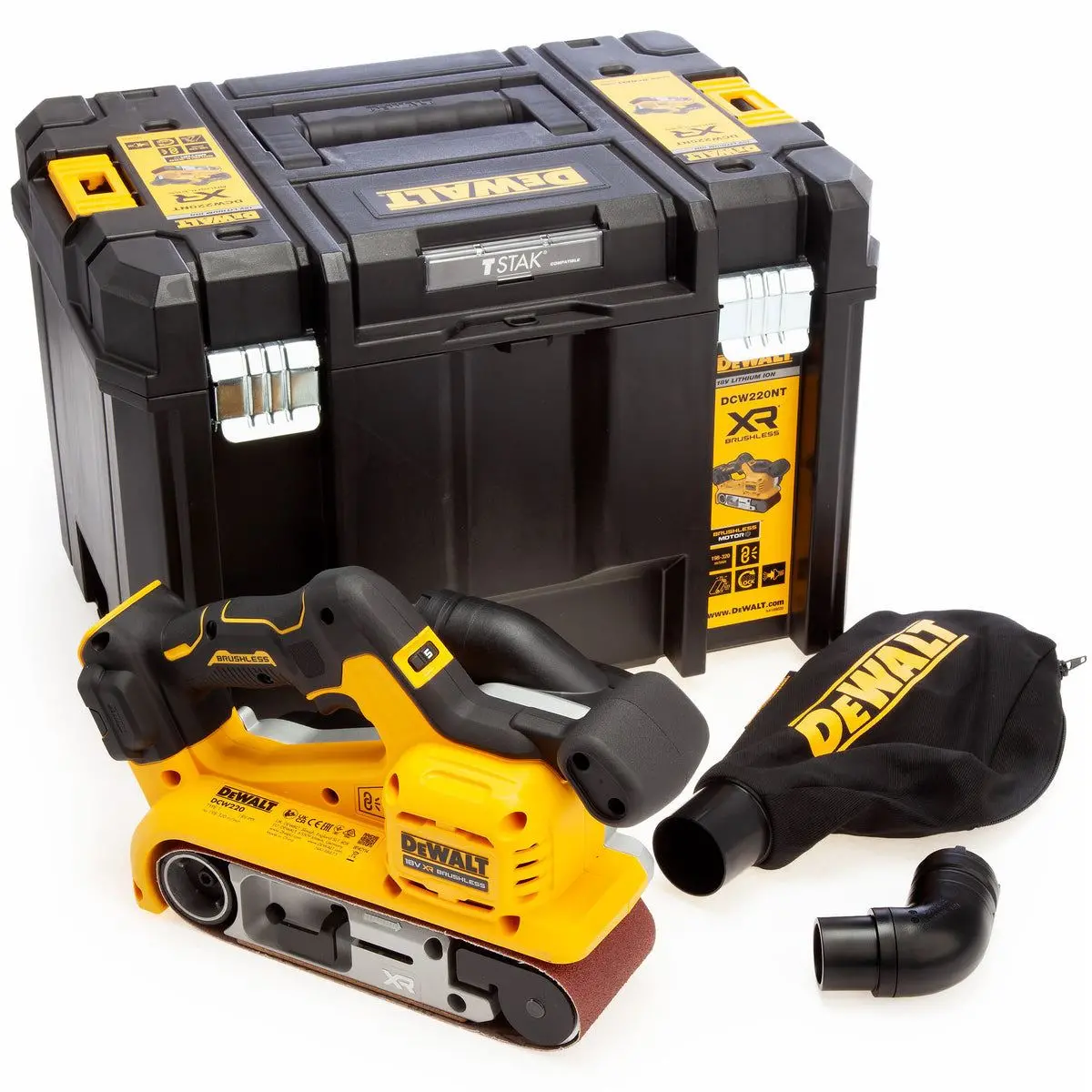 Dewalt Dcw220nt 18V Xr Brushless 75Mm Belt Sander Body Only With Tstak Case 1