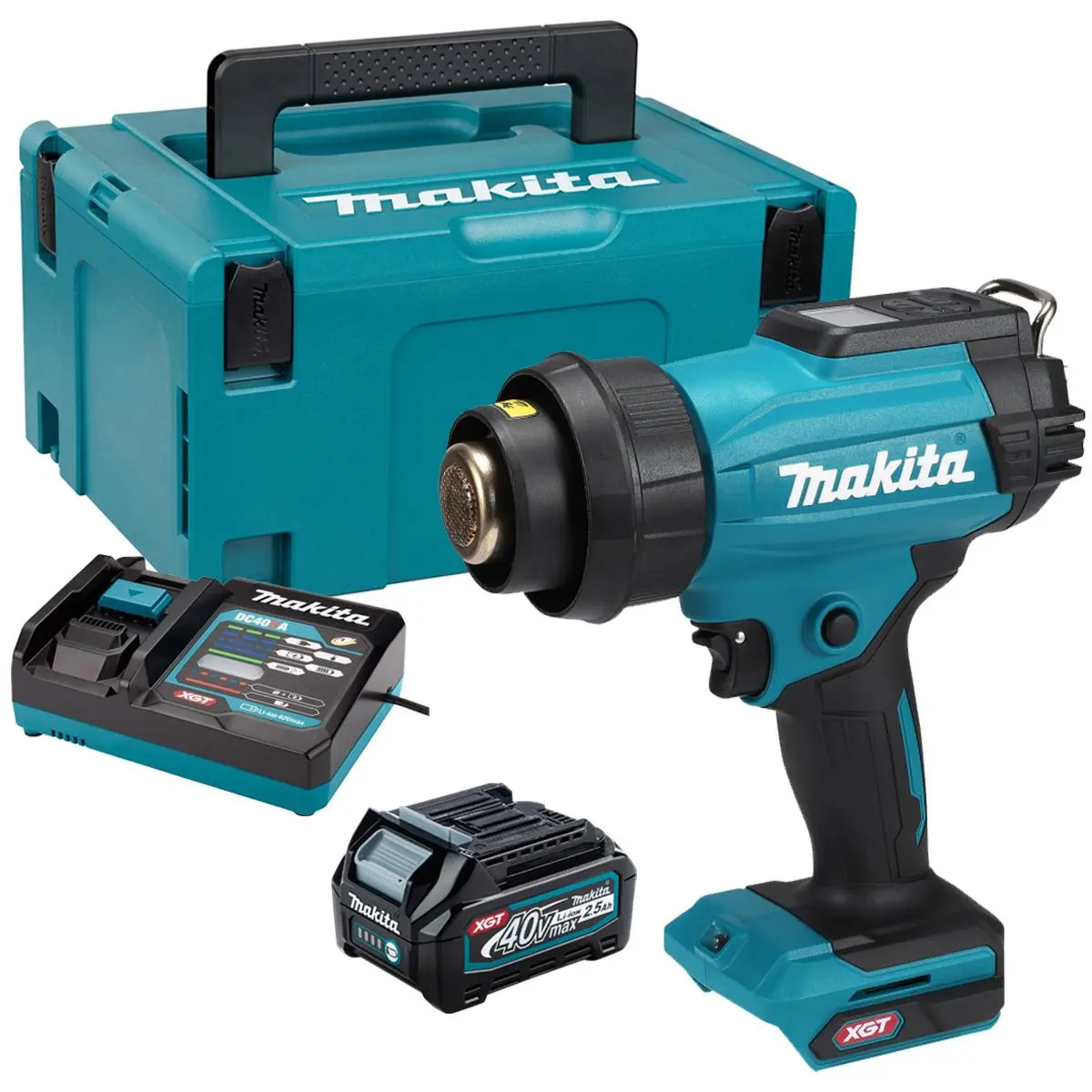 Makita Hg001gz02 40V Max Xgt Heat Gun With 1 X 2.5Ah Battery Charger & Case 1