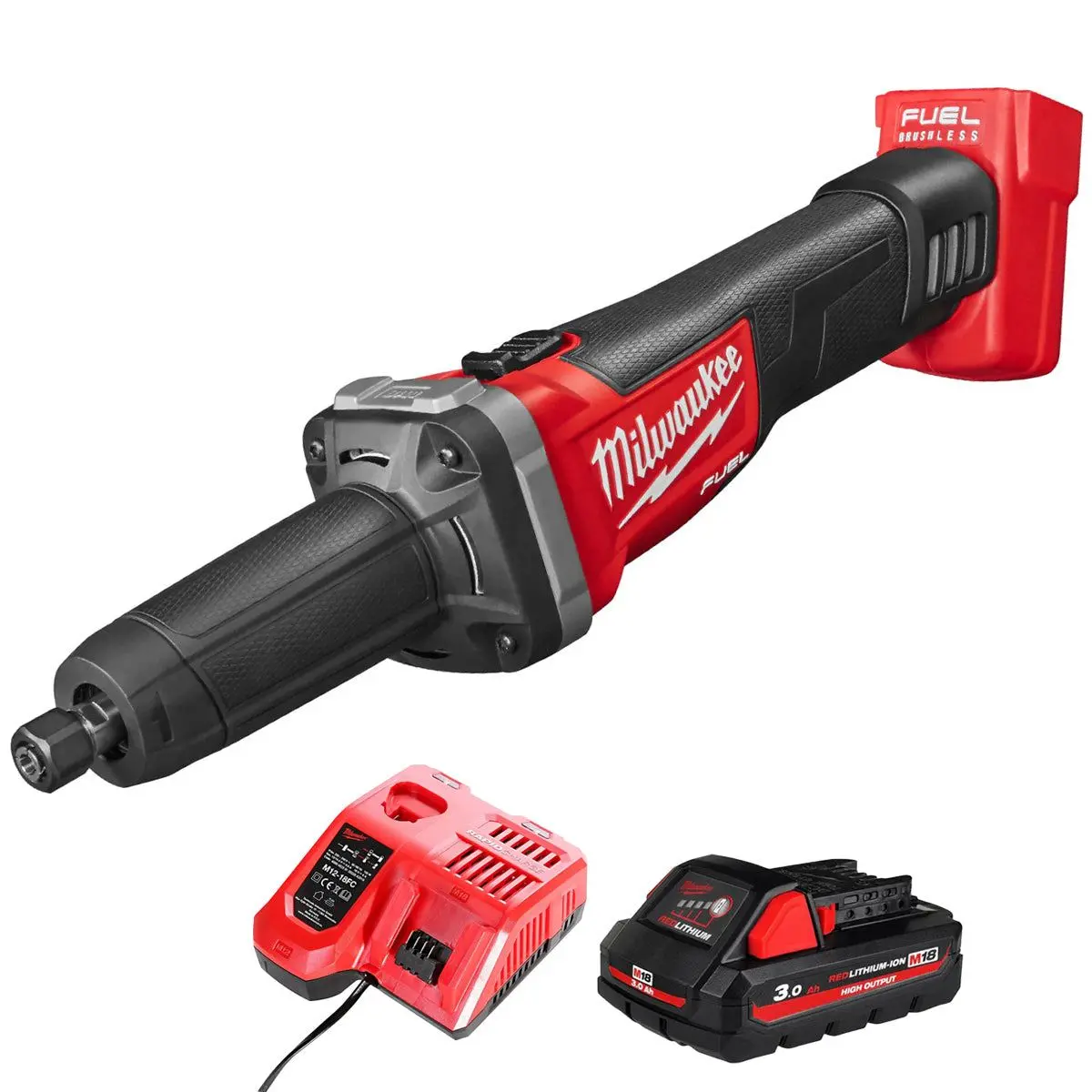 Milwaukee M18fdgrb-0 18V Brushless Braking Die Grinder With 1 X 3.0Ah Battery & Charger 1