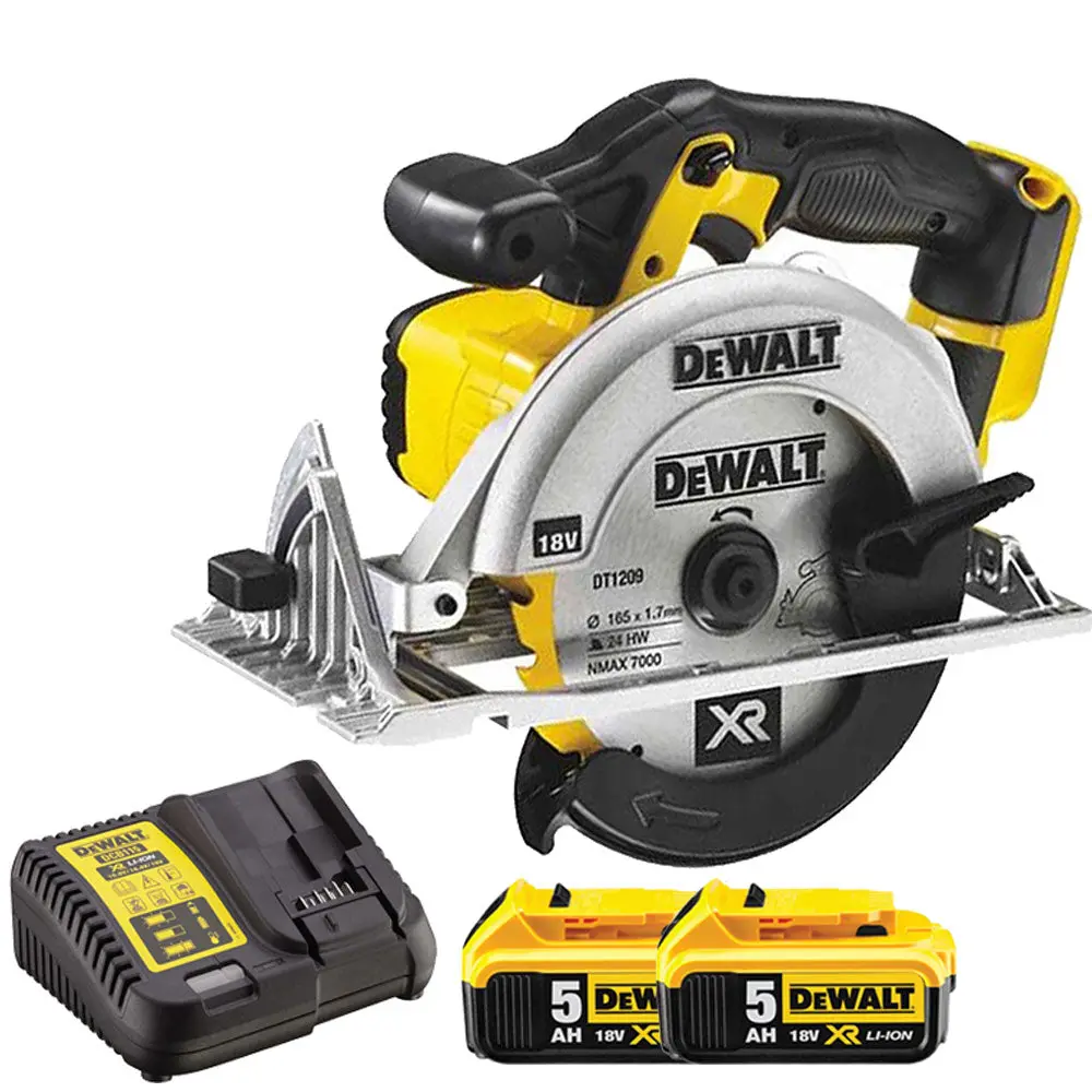 Dewalt Dcs391n 18V 165Mm Circular Saw With 2 X 5Ah Batteries & Charger 1