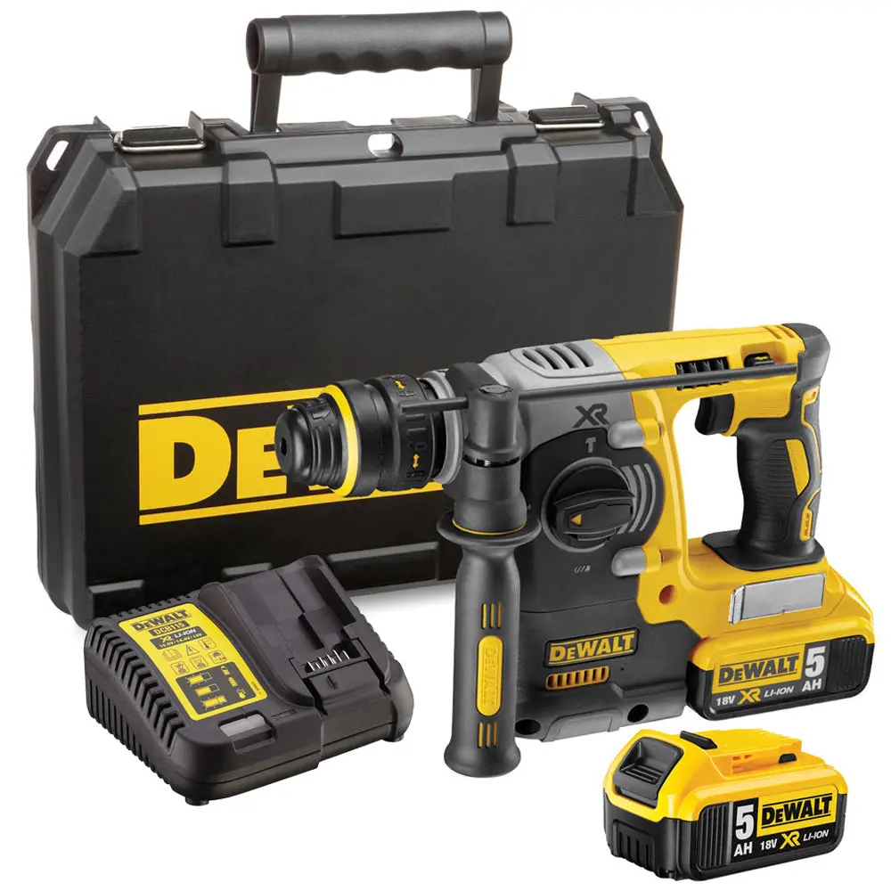 Dewalt Dch273p2 18V Brushless Sds+ Hammer Drill With 2 X 5.0Ah Batteries, Charger & Case 1