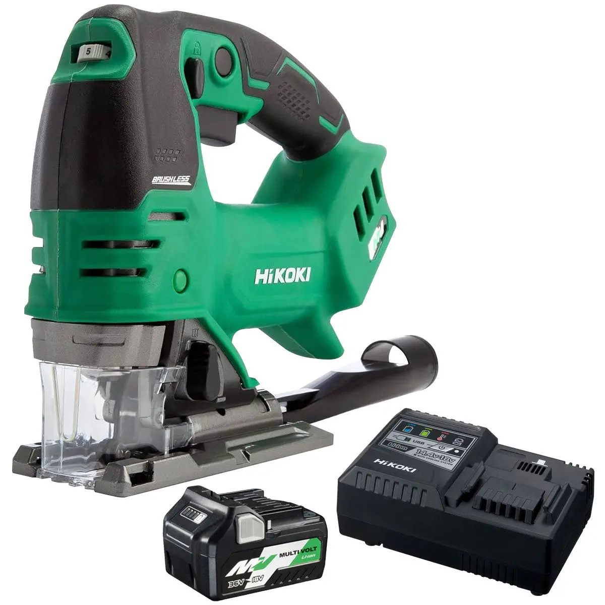 Hikoki Cj36daj3z 36V Multivolt Brushless Top Handle Jigsaw With 1 X 2.5Ah/5.0Ah Battery & Charger 1