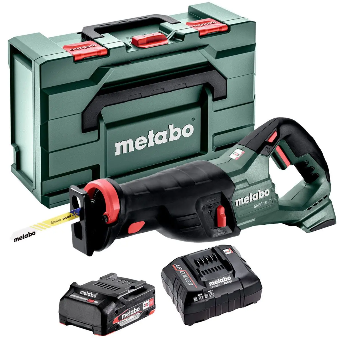 Metabo Ssep 18 Lt 18V Sabre Saw With 1 X 2.0Ah Battery Charger & Metabox 1