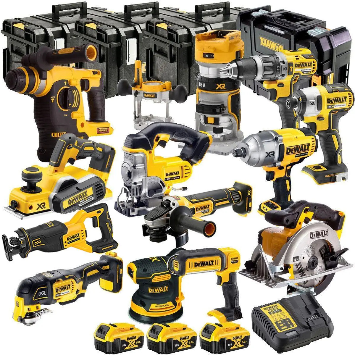 Dewalt Dckt4t13b4 18V 3 X 5.0Ah Battery & Charger Xr 13 Piece Tstak Tool Storage Kit 1