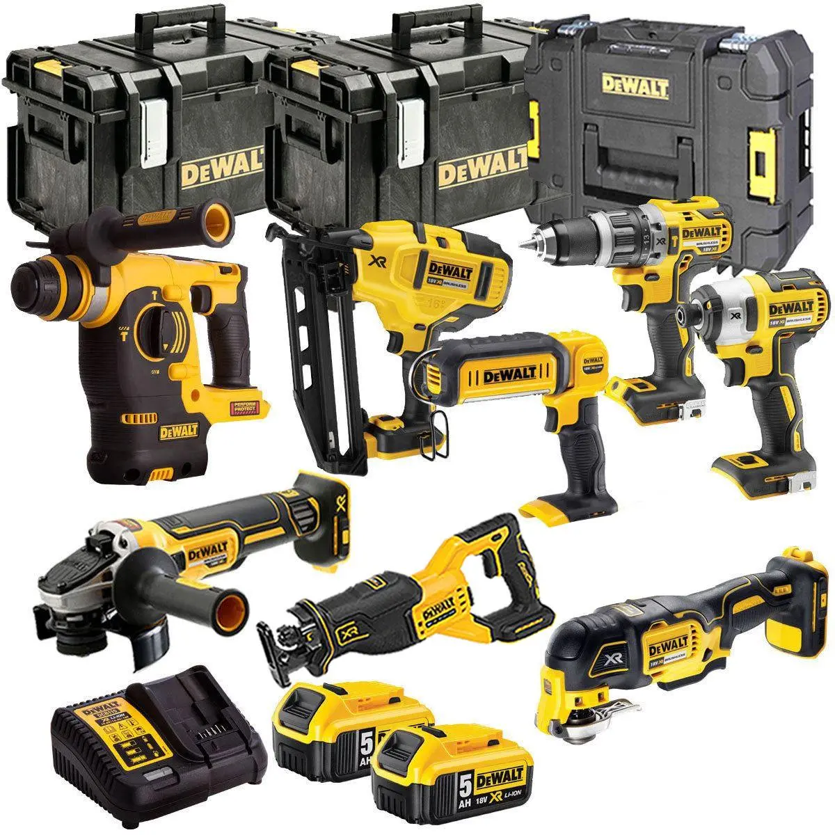 Dewalt 18V 8 Piece Power Tool Kit With 2 X 5.0Ah Batteries T4tkit-868 1