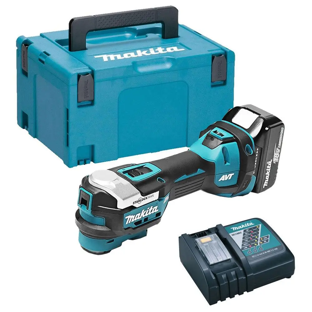 Makita Dtm52z 18V Brushless Multi Tool With 1 X 5.0Ah Battery Charger & Type 3 Case 1
