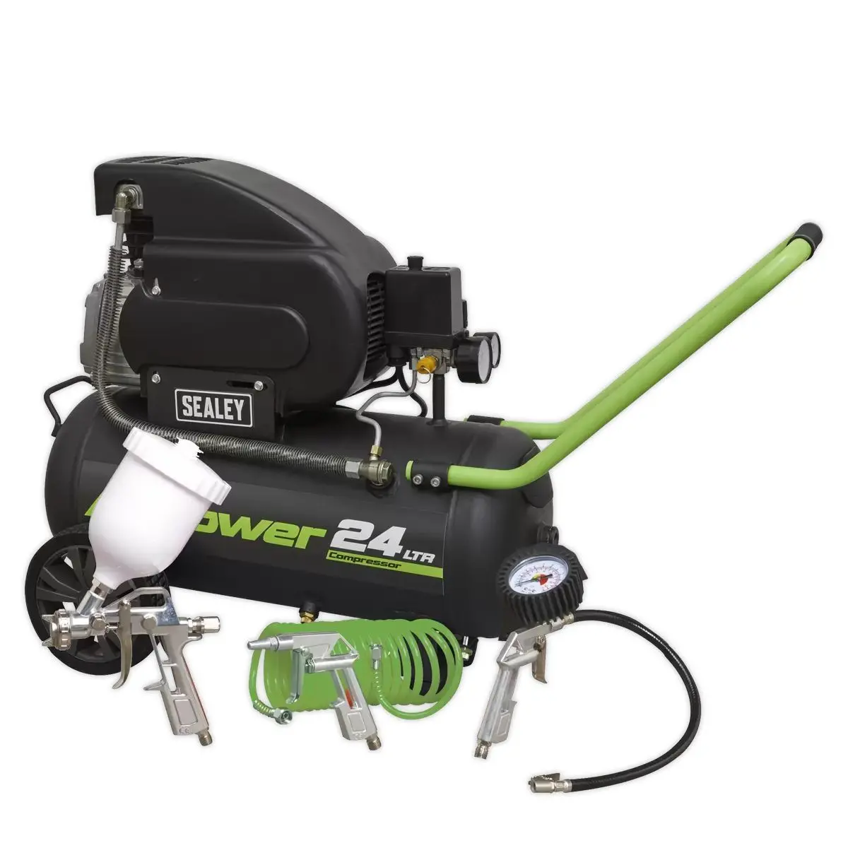 Sealey Sac2420epk 24L Direct Drive Air Compressor With 4Pc Air Accessory Kit 230V 1