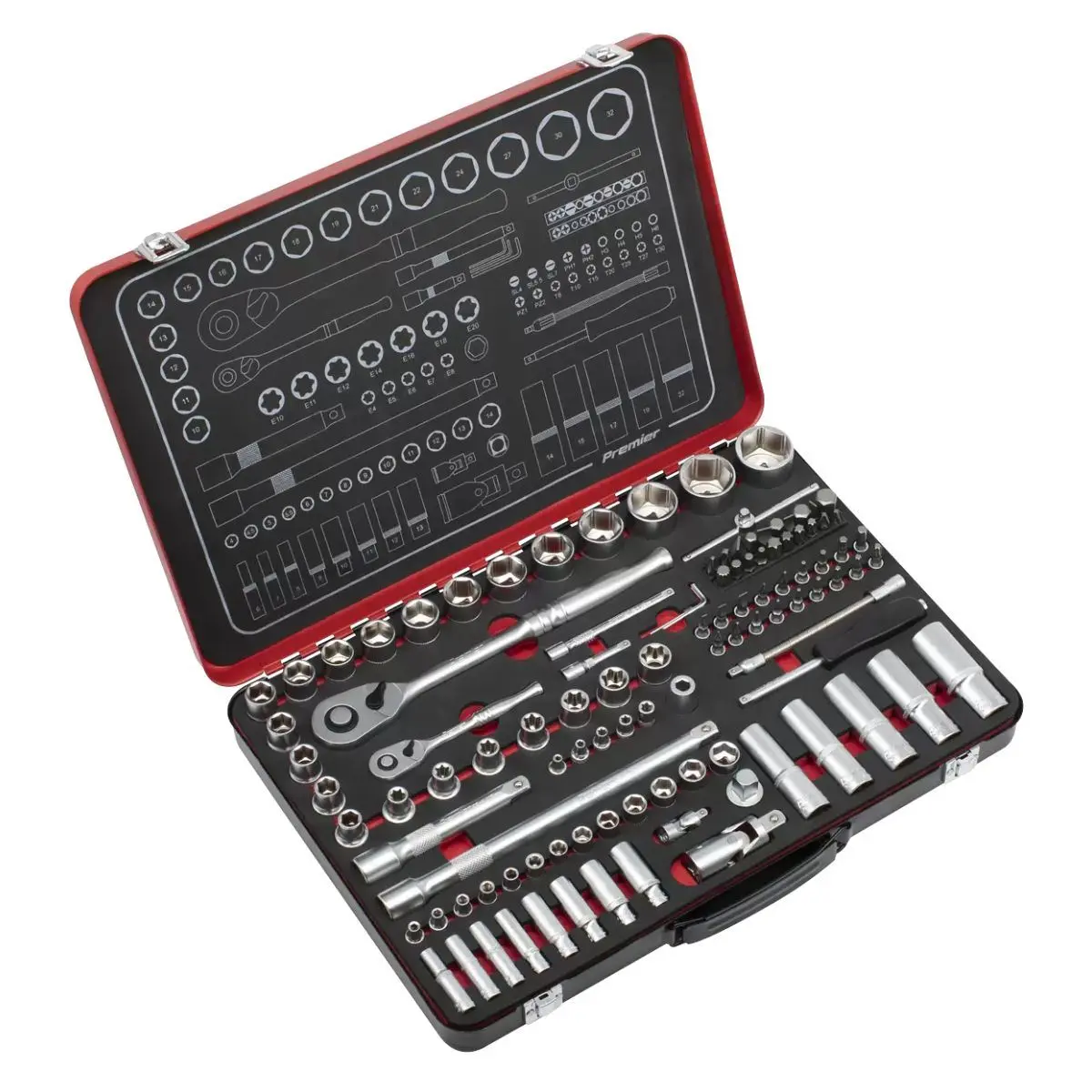 Sealey Ak7926 Socket Set Drive 1/4" & 1/2"Sq 108Pc 1