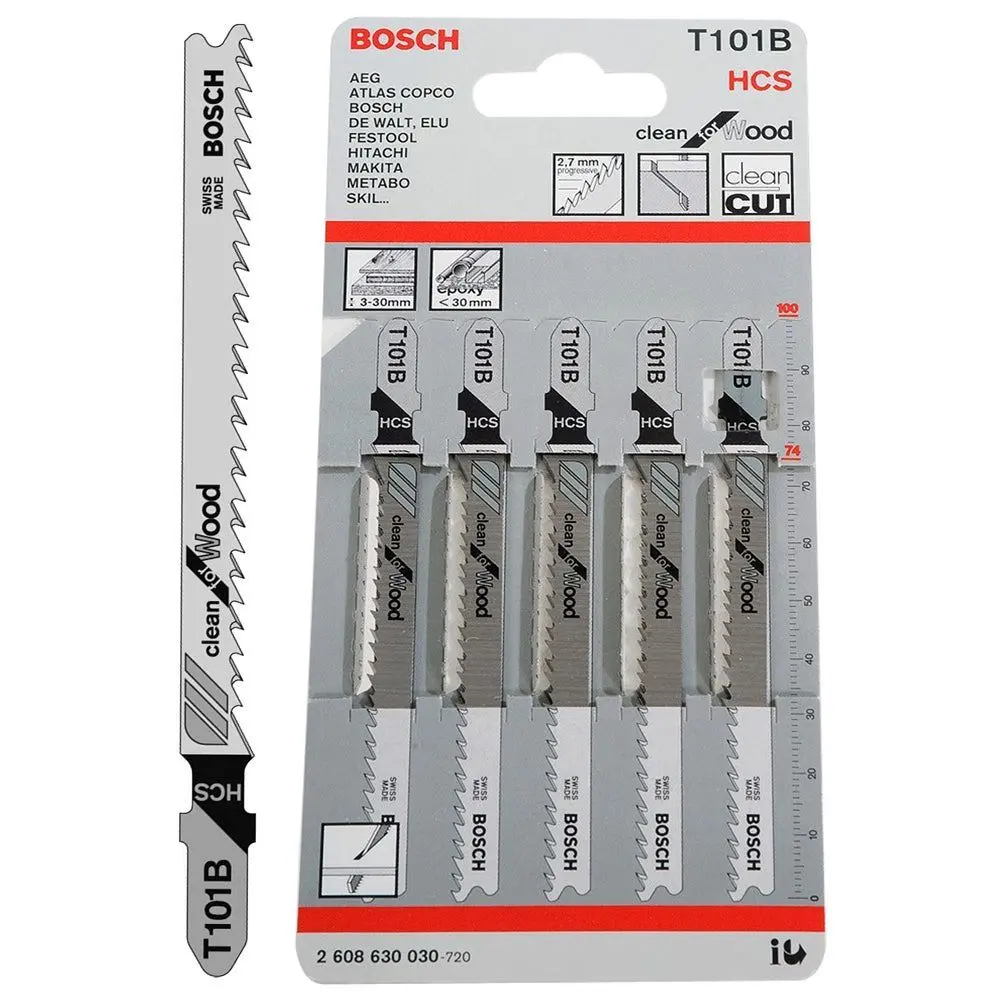 Bosch T101b Jigsaw Blade Pack Of 5  - 2608630030 1