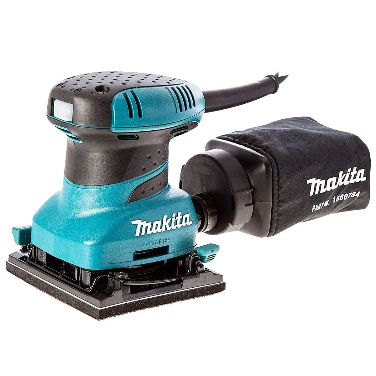 Makita Bo4555/1 Hook & Loop Clamp Finishing Palm Sander 110V With Dust Bag 1