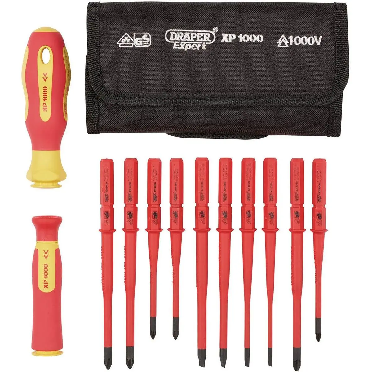 Draper 965Slim/I/12 Xp1000 Vde Slimline Interchangeable Screwdriver Set Of 12 Piece - 70867 1